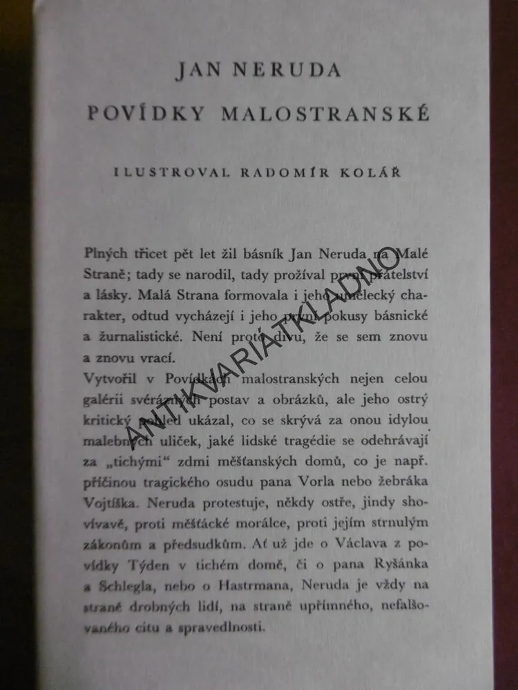 POVÍDKY MALOSTRANSKÉ, JAN NERUDA,RADOMÍR KOLÁŘ