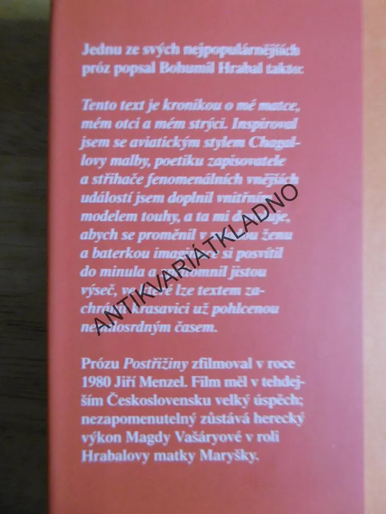 POSTŘIŽINY, BOHUMIL HRABAL,