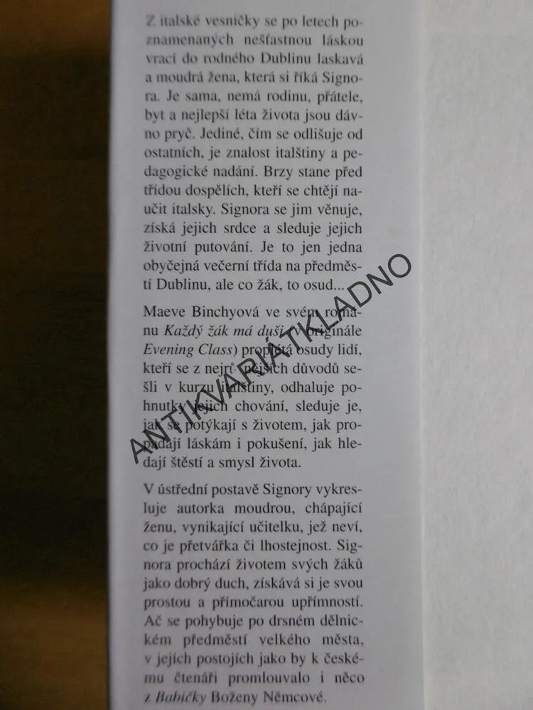 KAŽDÝ ŽÁK MÁ DUŠI, MAEVE BINCHYOVÁ, **an