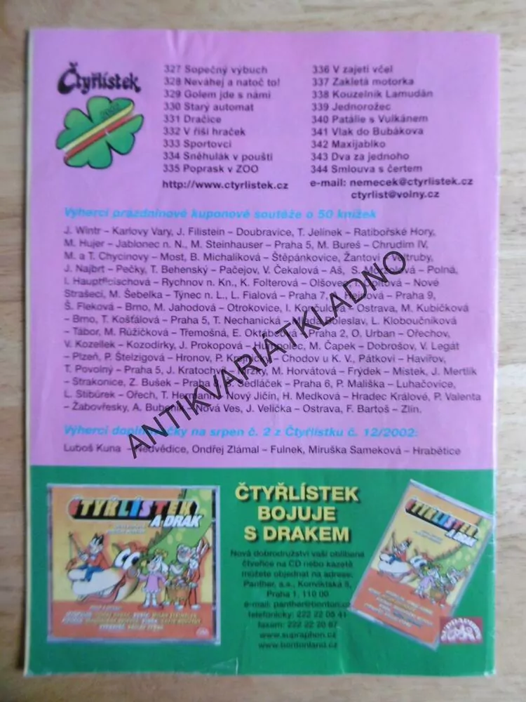 ČTYŘLÍSTEK 340 - PATÁLIE S VULKÁNEM
