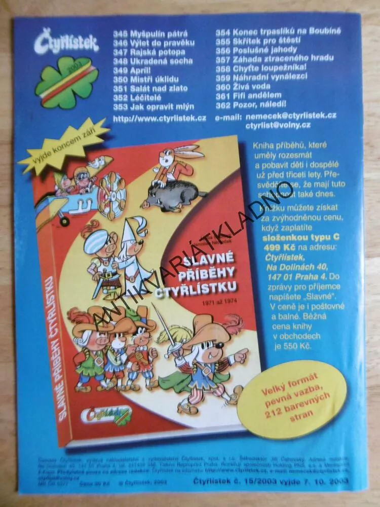 ČTYŘLÍSTEK 358 - ZACHRAŇTE LOUPEŽNÍKA