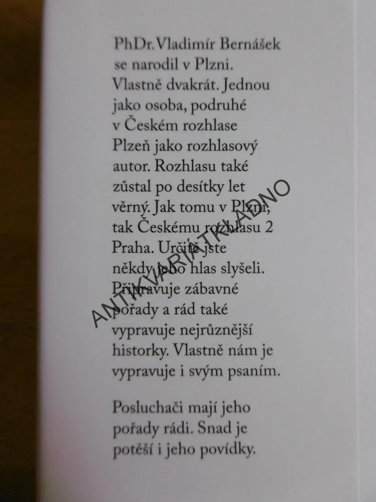 ŠLAPACÍ PONORKA, VLADIMÍR BERNÁŠEK- AUTOGRAM AUTORA, **an