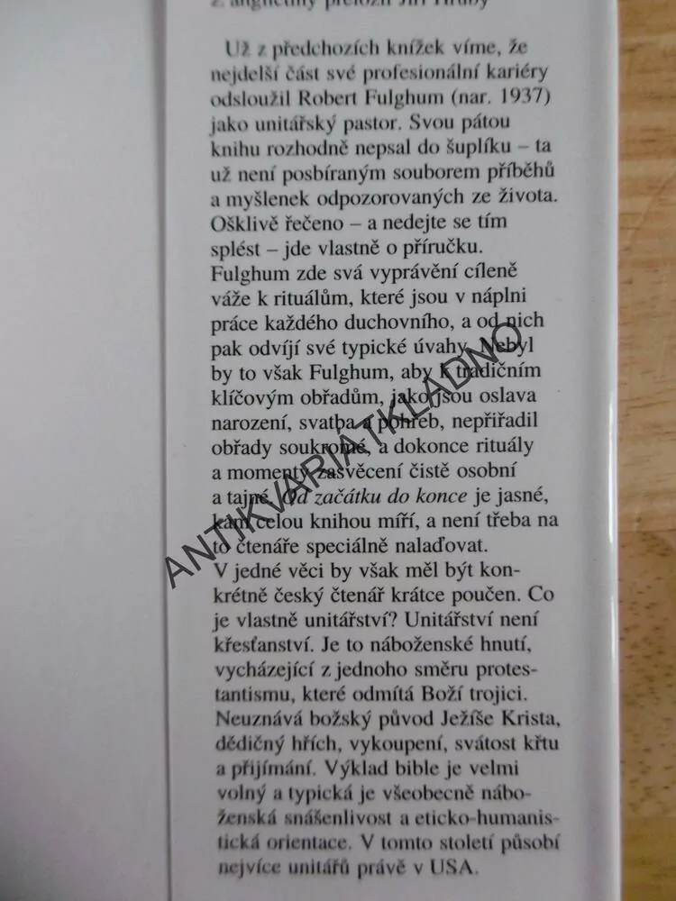 OD ZAČÁTKU DO KONCE NAŠE ŽIVOTNÍ RITUÁLY, ROBERT FULGHUM, **an