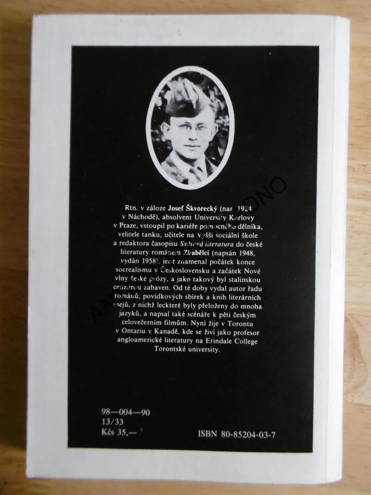 TANKOVÝ PRAPOR, JOSEF ŠKVORECKÝ,