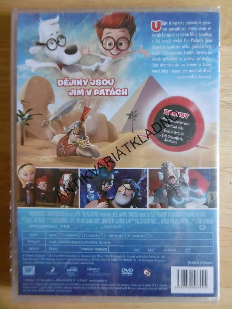 DOBRODRUŽSTVÍ PANA PEABODYHO A SHERMANA, DVD FILM
