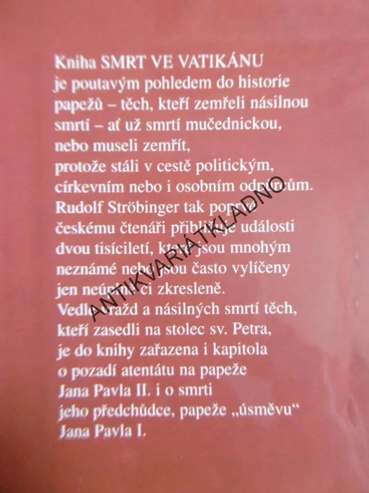 SMRT VE VATIKÁNU, RUDOLF STRÖBINGER, **an