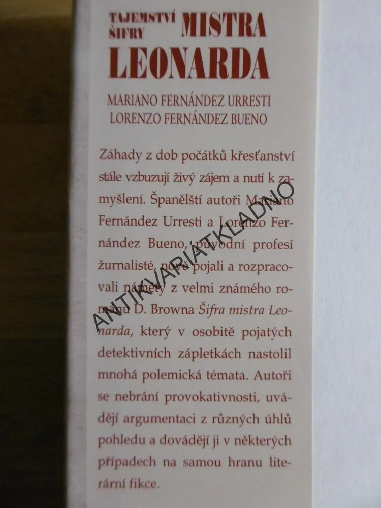 TAJEMSTVÍ ŠIFRY MISTRA LEONARDA, URRESTI, BUENO, **an