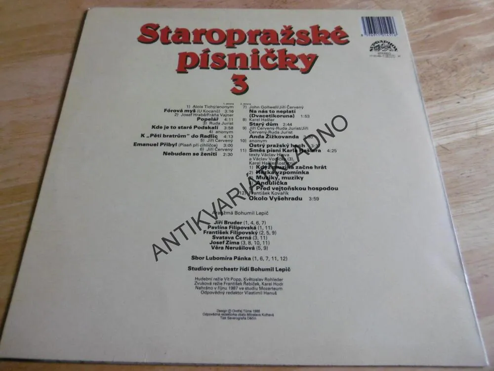STAROPRAŽSKÉ PÍSNIČKY 3., KOZDERKOVÁ, ZÍMA, FILIPOVSKÁ