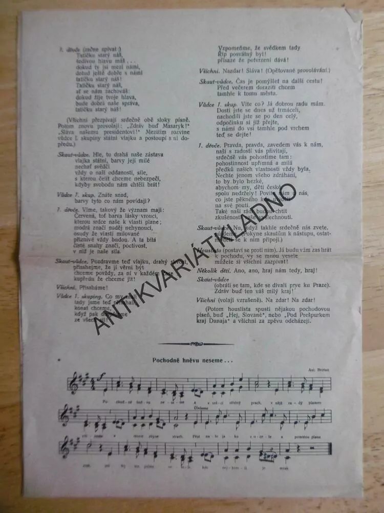 DĚTSKÝ DEN 1926, ŘÍP, OKR.LITOMĚŘICE, ADOLF WENIG, SCÉNA PRO TUTO AKCI