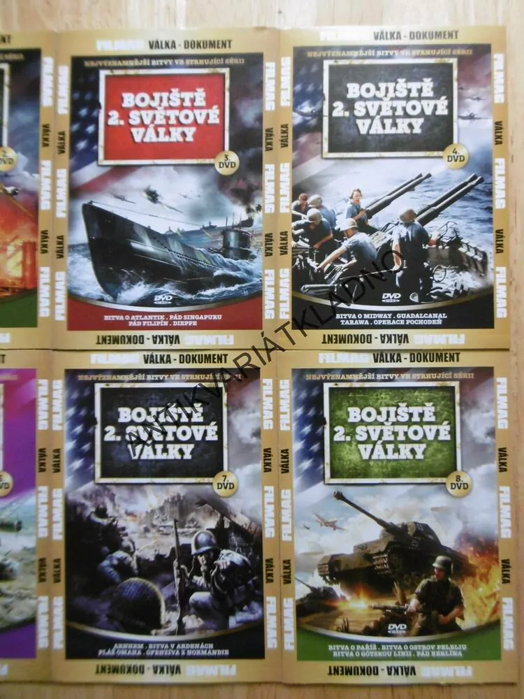 BOJIŠTĚ 2. SVĚTOVÉ VÁLKY 1-9., DOKUMENT DVD FILM 2.SVĚT.VÁLKA