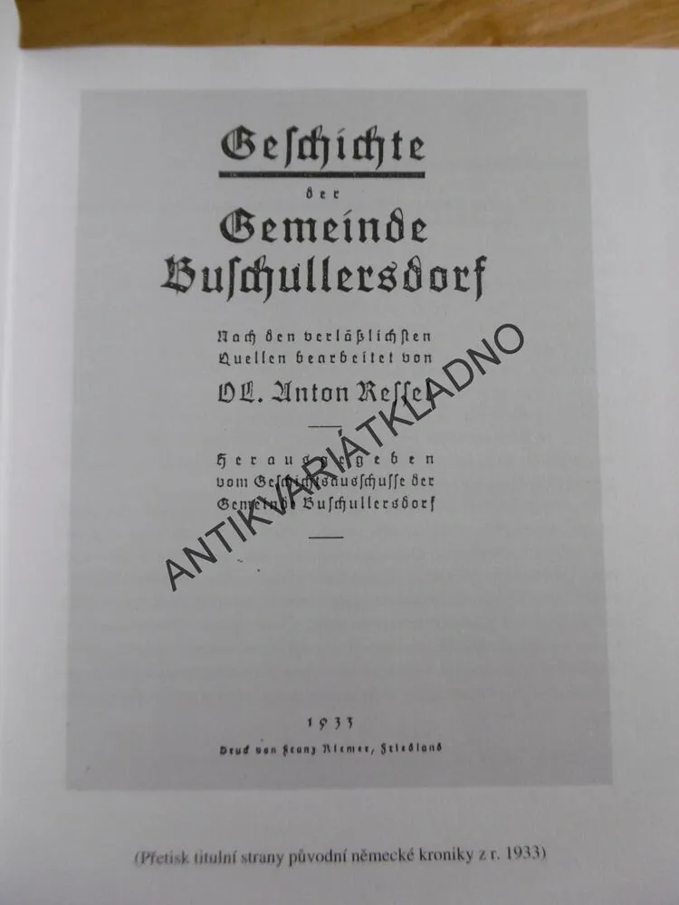 PRVNÍ ČESKÁ KRONIKA, OBCE OLDŘICHOV V HÁJÍCH, OKR.LIBEREC, LADISLAV ULRYCH
