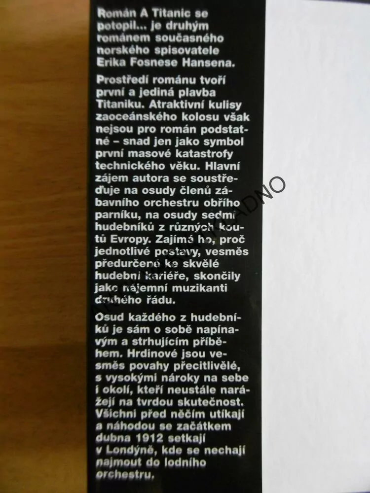 A TITANIC SE POTOPIL... ERIK FOSNES HANSEN, **an