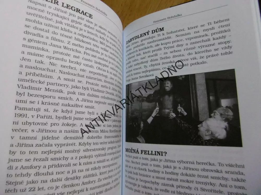 FENOMÉN BOHDALKA, JIŘINA BOHDALOVÁ- AUTOGRAM, **an