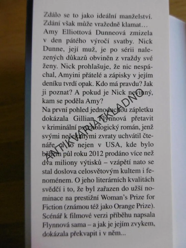 ZMIZELÁ, GILLIAN FLYNNOVÁ, FLYNN, BESTSELLER, **an