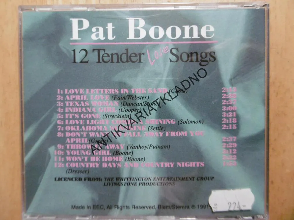 PAT BOONE, 12 TENDER LOVE SONGS,  CD