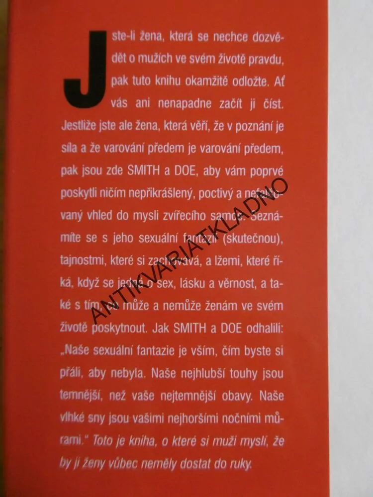 CO SI MUŽI NEPŘEJÍ, ABY ŽENY VĚDĚLY, SMITH A doe