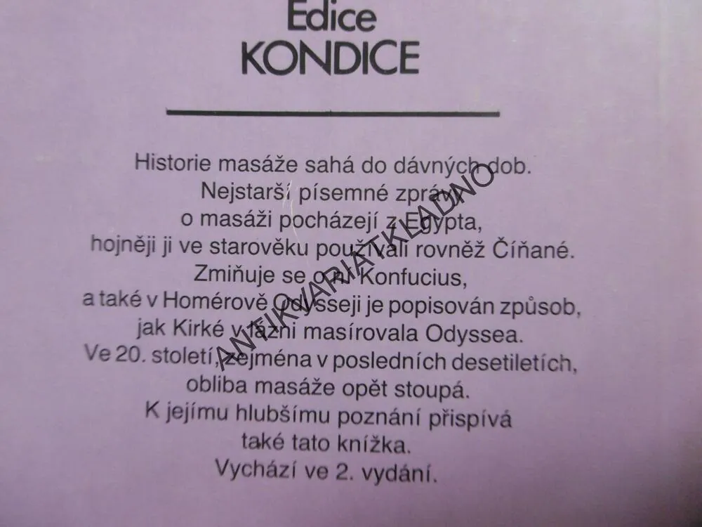 SPORTOVNÍ MASÁŽE, JOSEF KVAPILÍK, EDICE KONDICE