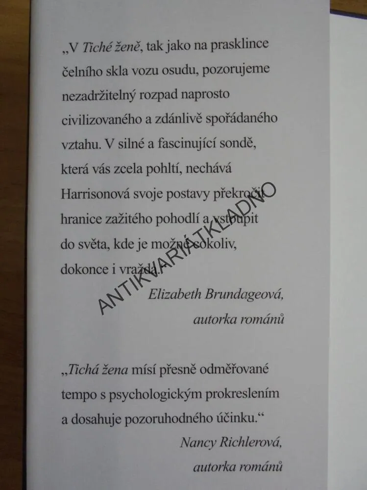 TICHÁ ŽENA, A.S.A.HARRISONOVÁ, **an