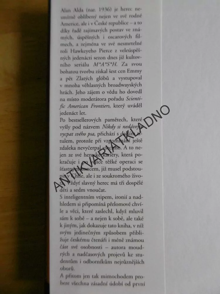 CO JSEM ZASLECHL, KDYŽ JSEM MLUVIL SÁM SE SEBOU, ALAN ALDA,