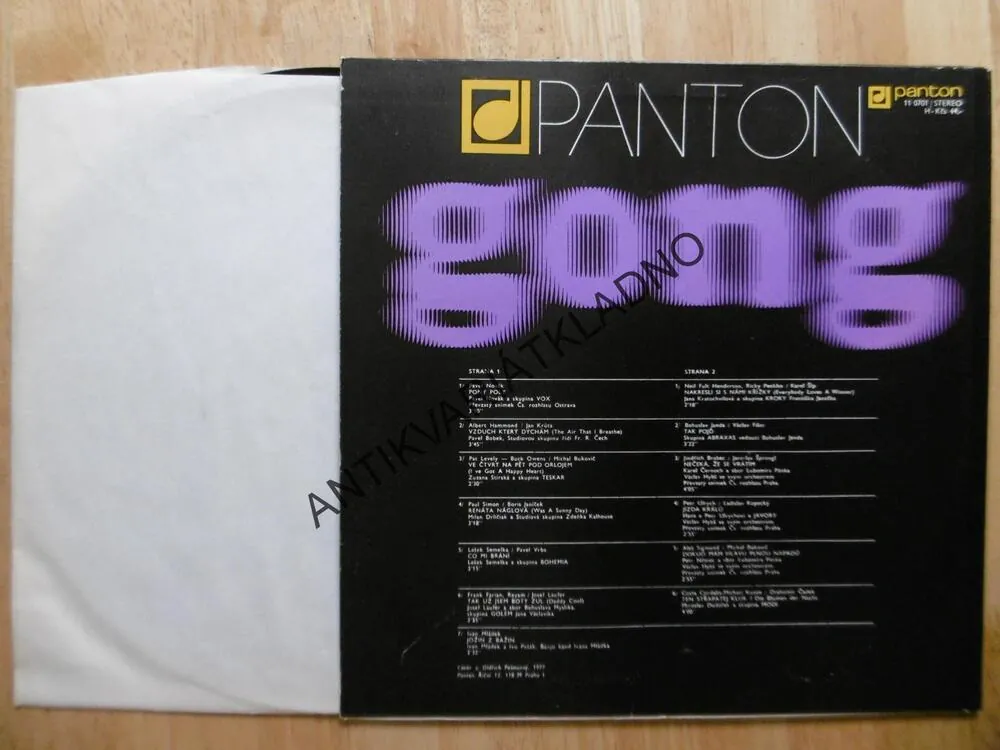PANTON GONG 4., PAVEL NOVÁK, BOBEK, LAUFER, MLÁDEK, ČERNOCH, ABRAXAS, AJ.