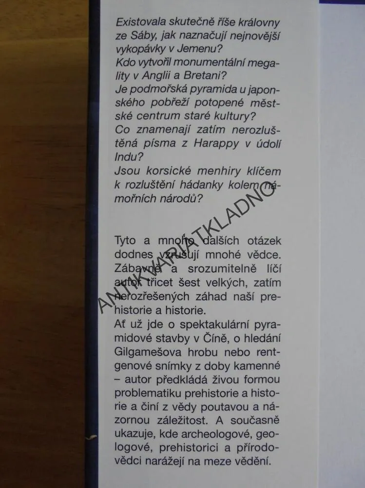 VELKÉ ZÁHADY PRAVĚKU, FELIX PATURI, **an