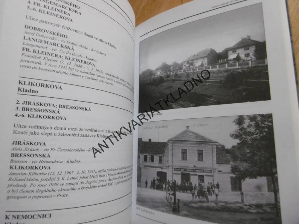 KLADENSKÝ ULIČNÍK ANEB PRŮVODCE JMÉNY ULIC V KLADNĚ, JAROSLAV VYKOUK, KLADNO, **an