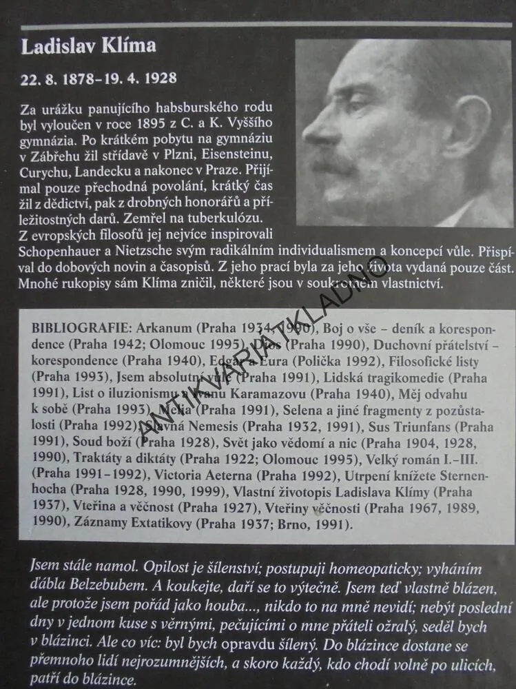 UTRPENÍ KNÍŽETE STERNENHOCHA, LADISLAV KLÍMA,