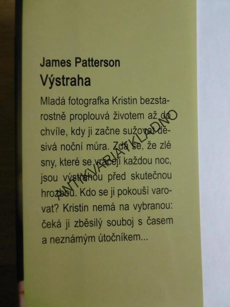 VÝSTRAHA, JAMES PATTERSON,**an