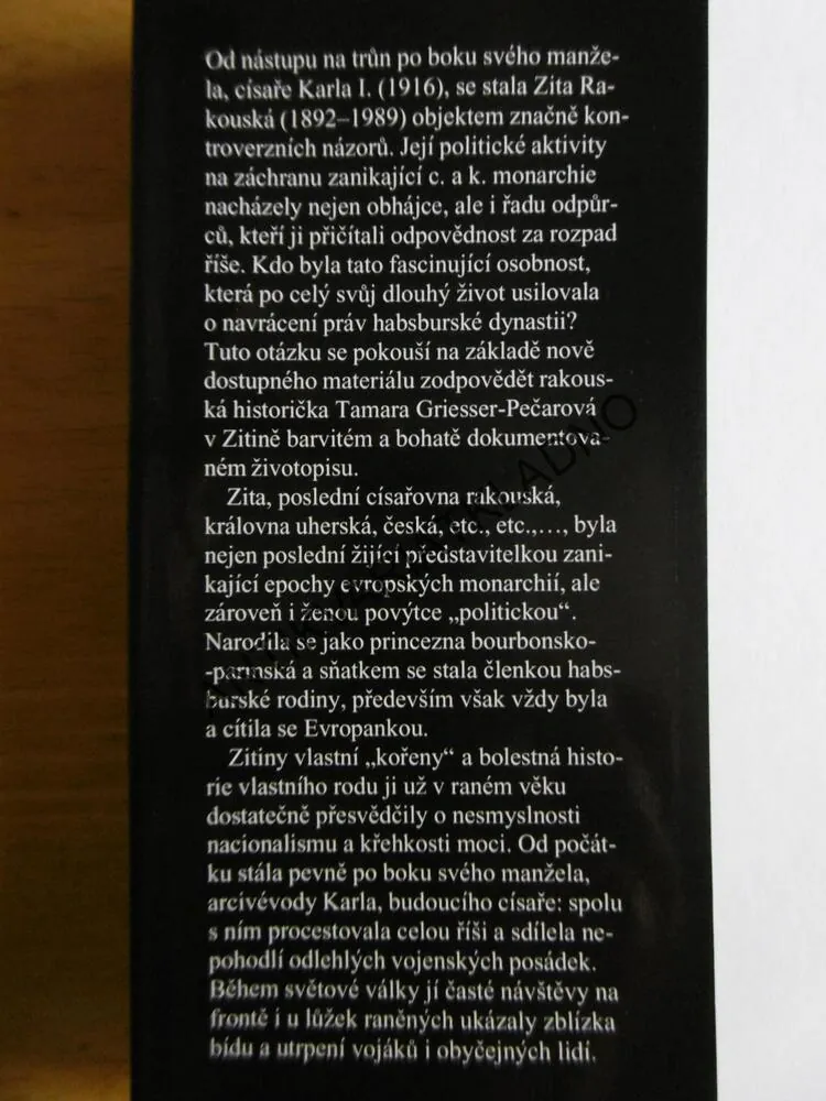 ZITA POSLEDNÍ CÍSAŘOVNA, TAMARA GRIESSER-PEČAROVÁ, **an