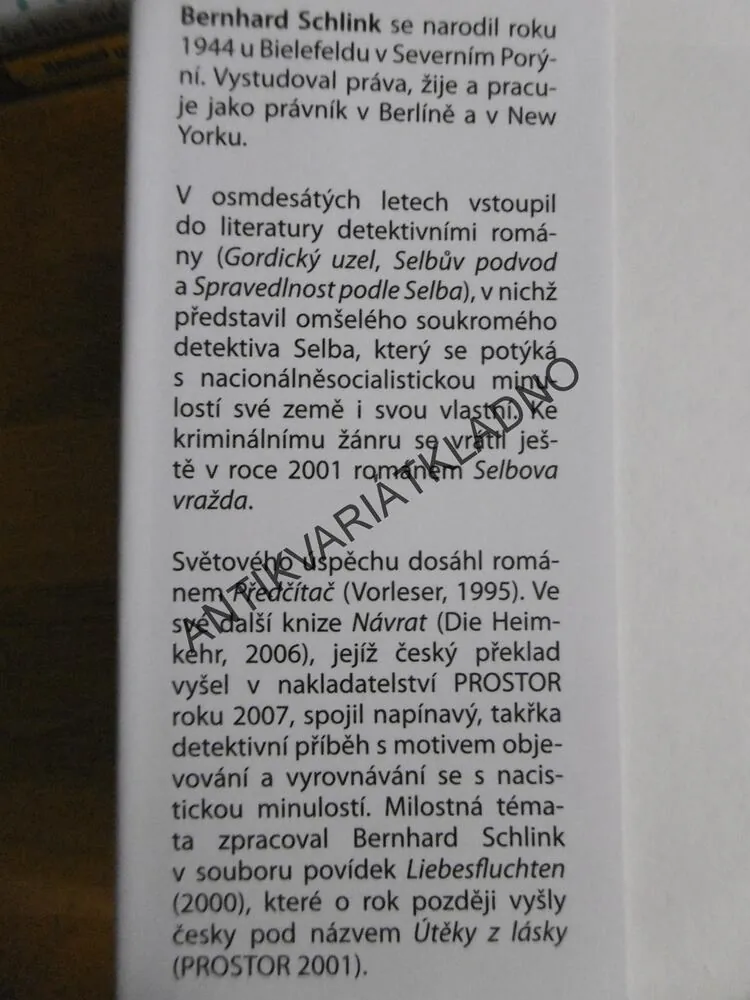 PŘEDČÍTAČ, BERHARD SCHLINK
