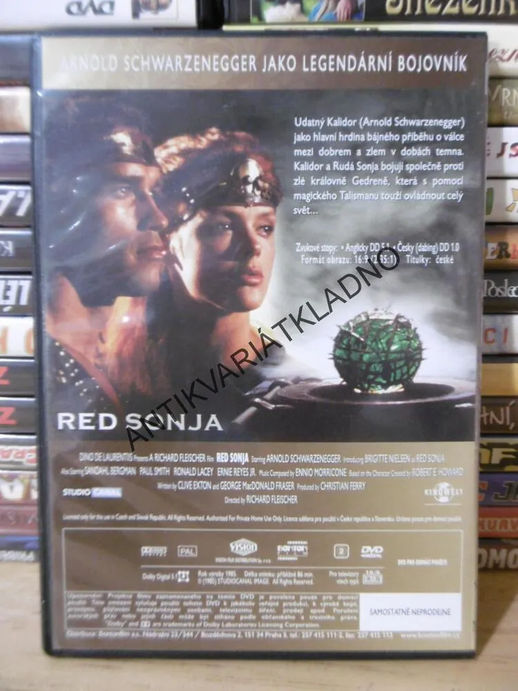 RUDÁ SONJA, SCHWARZENEGGER, BRIGITTE NIELSEN DVD FILM