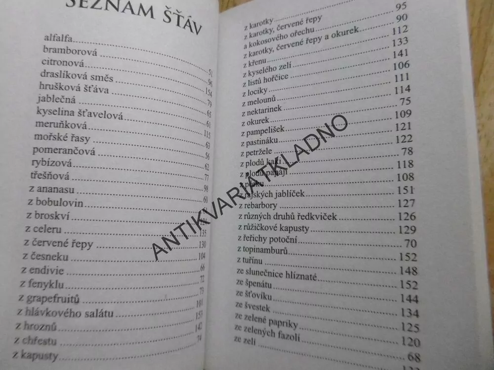 ČERSTVÉ OVOCNÉ A ZELENINOVÉ ŠŤÁVY, N.W. WALKER, **an
