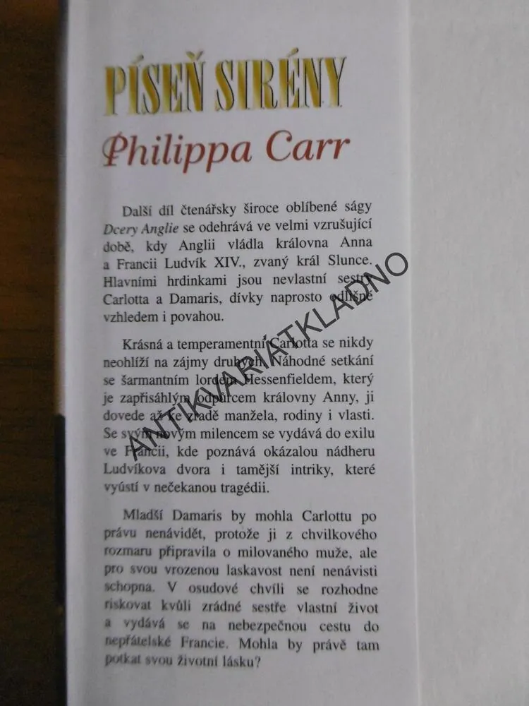 PÍSEŇ SIRÉNY, PHILIPPA CARR, **an