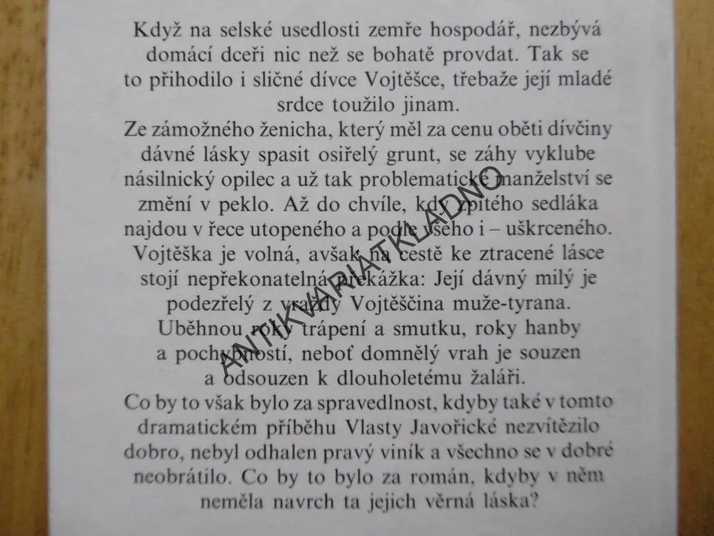 TA JEJICH VĚRNÁ LÁSKA, VLASTA JAVOŘICKÁ, **an