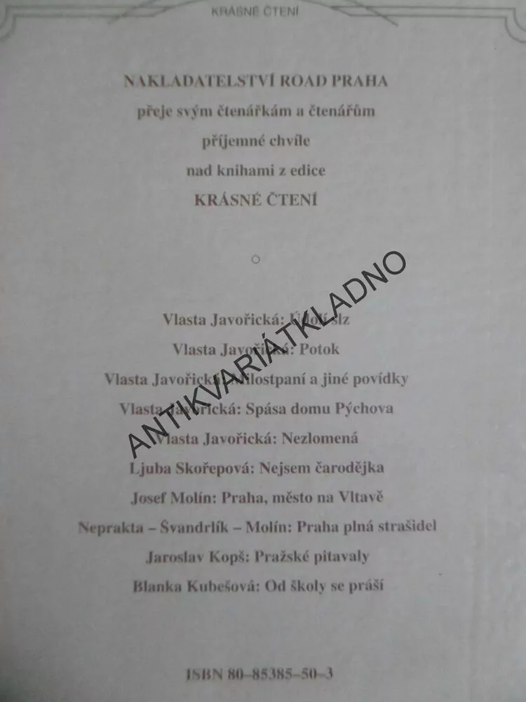 HLAS KRVE, VLASTA JAVOŘICKÁ, **an