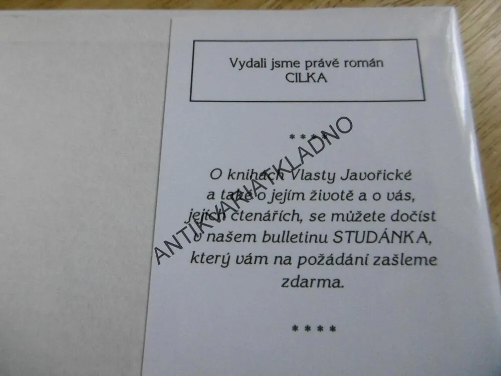 PRINCEZNA, VLASTA JAVOŘICKÁ, **an