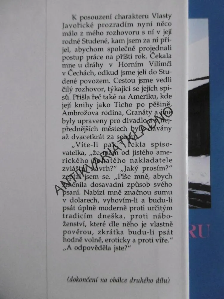 POŽÁR NA OBZORU, 1-2. VLASTA JAVOŘICKÁ, **an