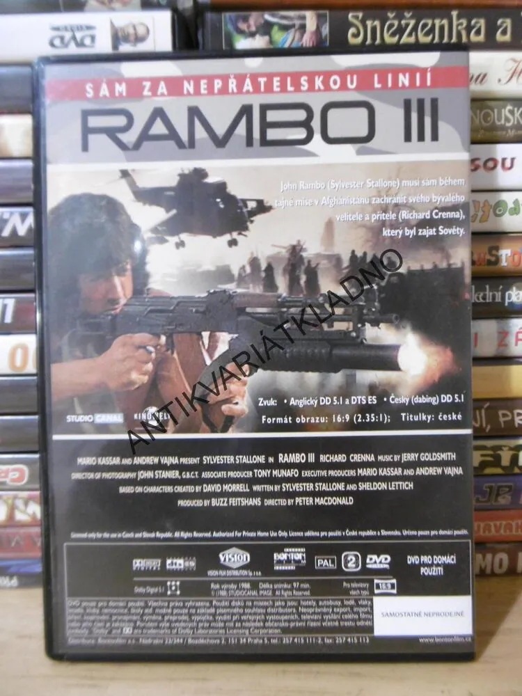 RAMBO III, STALLONE, DVD FILM