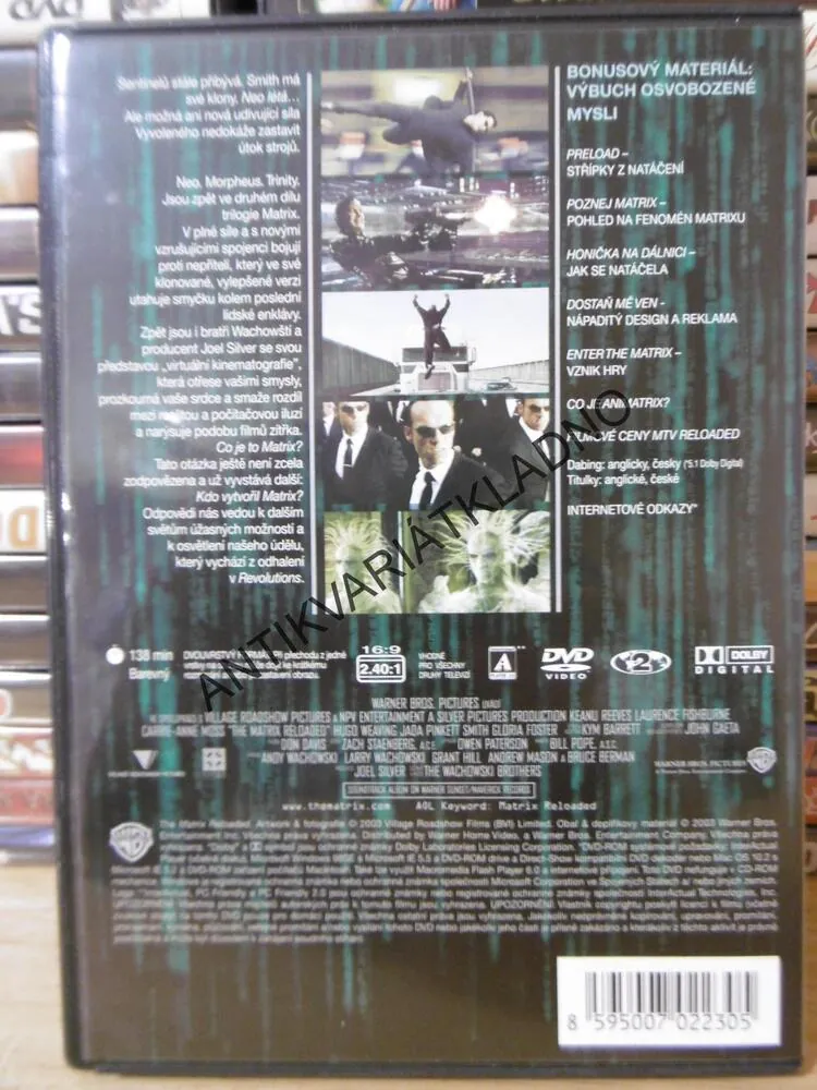 MATRIX RELOADED, DVD FILM 