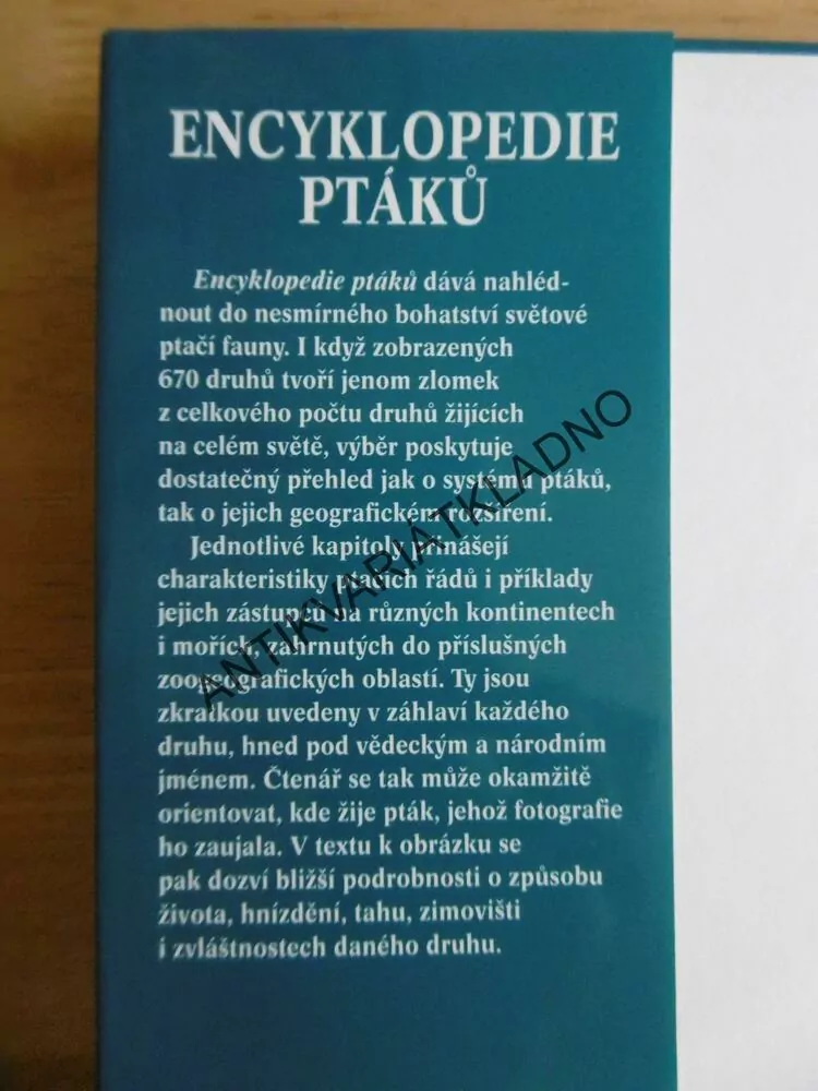 ENCYKLOPEDIE PTÁKŮ, VLADIMÍR BEJČEK, KAREL ŠŤASTNÝ