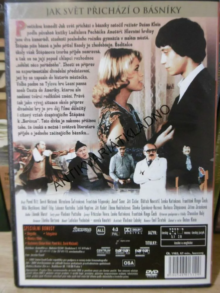 JAK SVĚT PŘICHÁZÍ O BÁSNÍKY,KŘÍŽ, MATÁSEK, KLEIN, DVD FILM