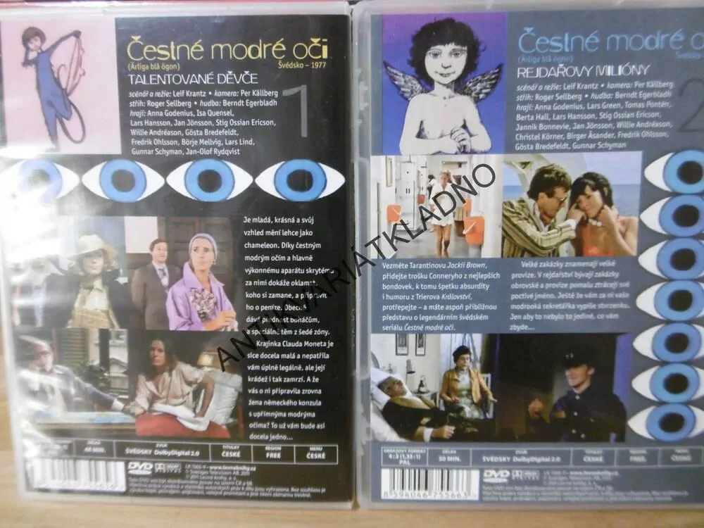ČESTNÉ MODRÉ OČI, 1-6, 6X DVD FILM ŠVÉDSKO 1977