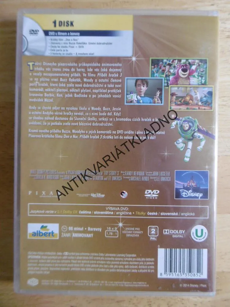 TOY STORY 3, PŘÍBĚH HRAČEK, ZLATÁ EDICE, WALT DISNEY, DVD FILM