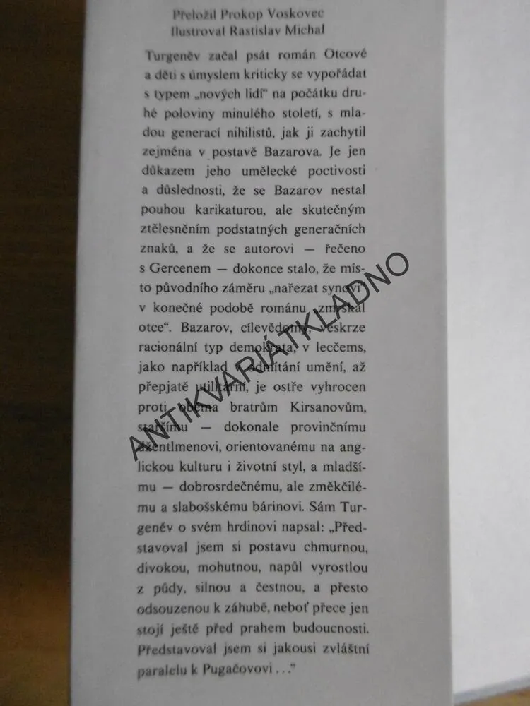OTCOVÉ A DĚTI, IVAN SERGEJEVIČ TURGENĚV, **an