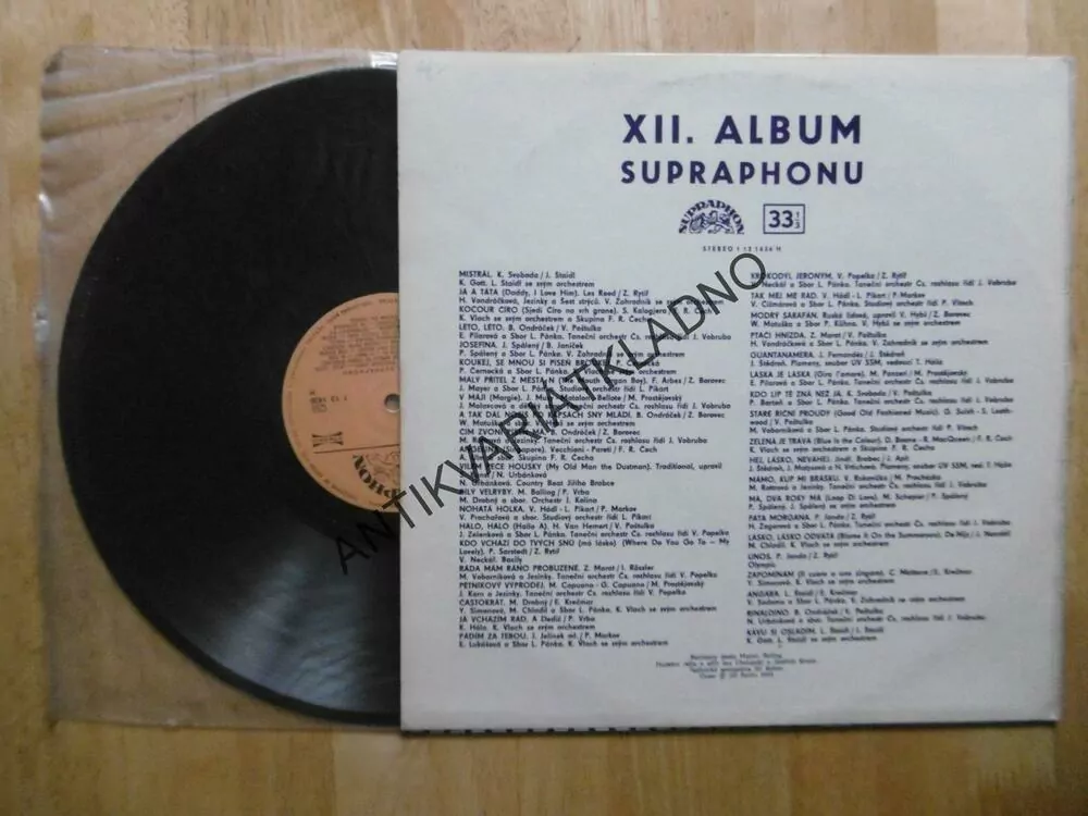 12. ALBUM SUPRAPHONU, KAREL GOTT, SPÁLENÝ, ZELENKOVÁ, SIMONOVÁ, NECKÁŘ, PILAROVÁ ŠTĚDROŇ... AJ.