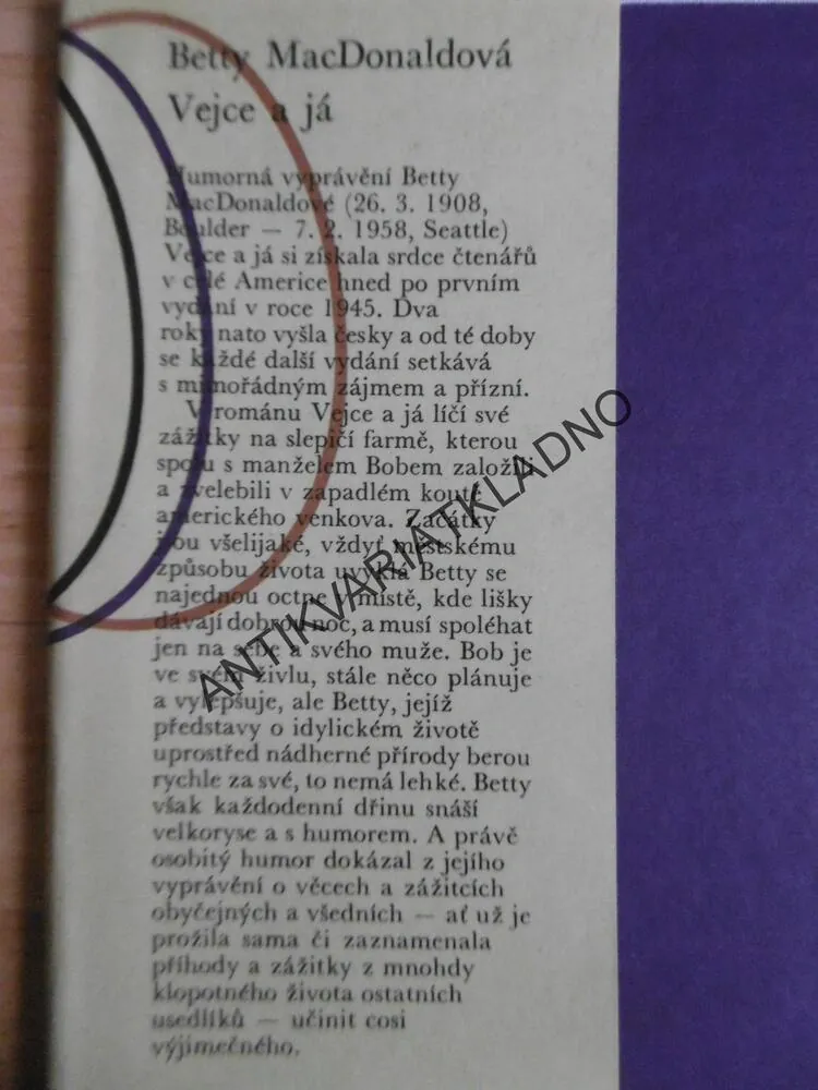 VEJCE A JÁ, BETTY MACDONALDOVÁ, **an