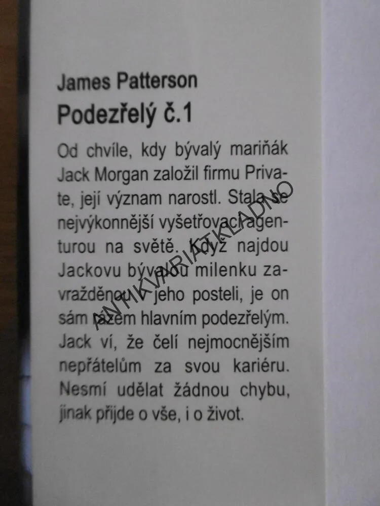 PODEZŘELÝ Č.1. JAMES PATTERSON, **an