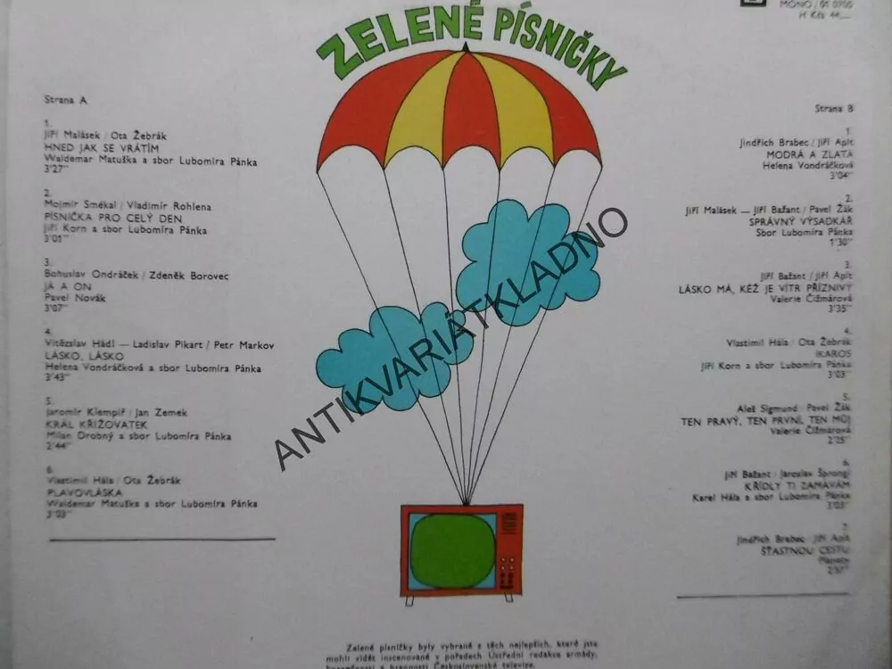 GRAMODESKA - ZELENÉ PÍSNIČKY, VÁCLAV HYBŠ, MATUŠKA, KORN, NOVÁK, VONDRÁČKOVÁ, HÁLA,DROBNÝ