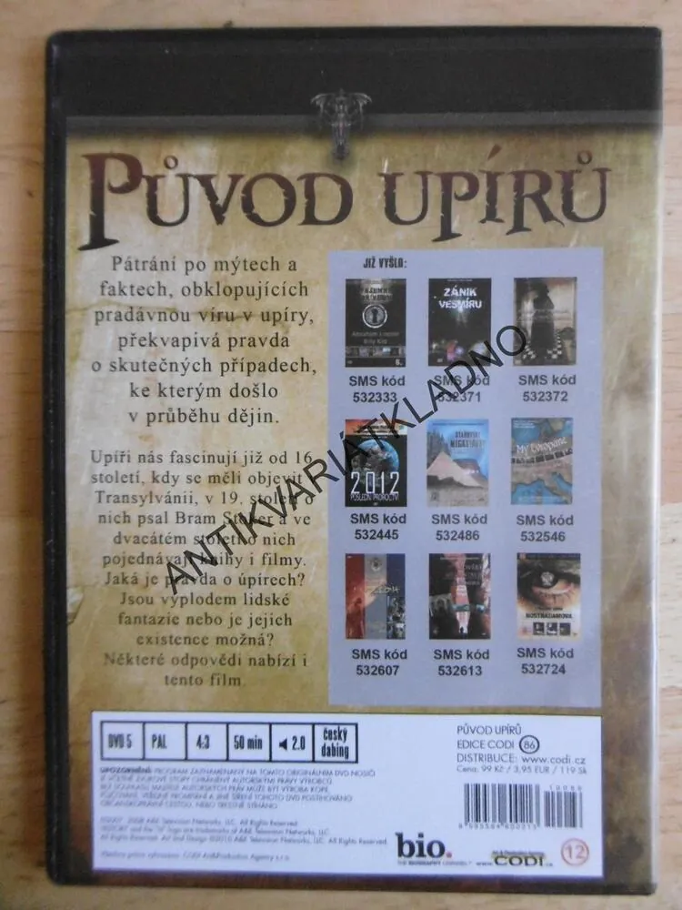 PŮVOD UPÍRŮ, DVD FILM
