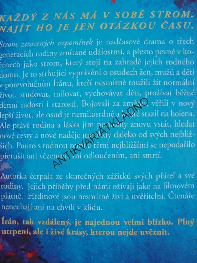 STROM ZTRACENÝCH VZPOMÍNEK, SAHAR DELIJANI, **an